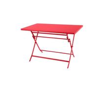 Table de jardin pliante rectangulaire ""Greensboro"" groseille 4 places en acier traité époxy - Hespéride