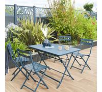 Table de jardin pliante rectangulaire GREENSBORO Pétrole 4 places - Acier traité époxy, Traitement antirouille renforcé Hespéride