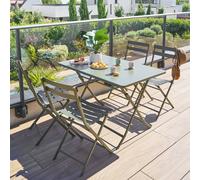 Table de jardin pliante rectangulaire GREENSBORO Vert laurier 4 places - Acier traité époxy, Traitement antirouille renforcé Hespéride