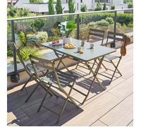 Table de jardin pliante rectangulaire GREENSBORO Vert laurier 4 places - Acier traité époxy, Traitement antirouille renforcé Hespéride
