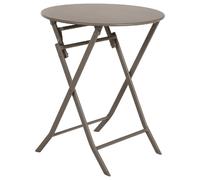 Table de jardin pliante ronde Greensboro - 2 Places - Marron tonka