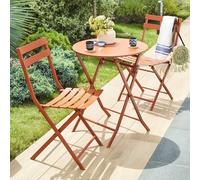 Table de jardin pliante ronde GREENSBORO Ambre 2 places - Acier traité époxy, Traitement antirouille renforcé Hespéride
