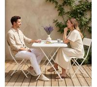 Table pliante 'Sande' rectangulaire acier 71x70x110 cm blanc