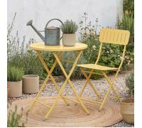 Table de jardin pliante Sande 71 x 62 cm jaune