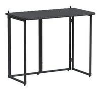 vidaXL Table de jardin pliante noire 90x51x75 cm Poly rotin