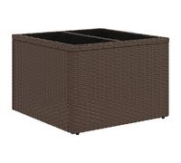 Table de Jardin pour Terrasse et Balcon, Bureau D'extérieur carré en Rotin PE, avec Plateau en Bois Massif, 55x55x37 Cm (Brun)