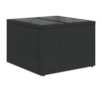 Table de Jardin pour Terrasse et Balcon, Bureau D'extérieur carré en Rotin PE, avec Plateau en Bois Massif, 55x55x37 Cm (Noire #01)