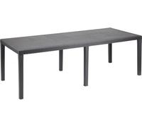 Table de jardin QUEEN effet rotin, Anthracite, 220 x 90 x 72 cm, Rectangulaire, 8 personnes