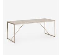 Table De Jardin Rectangulaire 185x85 Cm En Acier Melida Tapioca Beige
