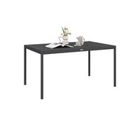 Outsunny Table de jardin rectangulaire pour 6 personnes plateau en aluminium table de salle š€ manger extšŠrieur plateau š€ lattes dim. 145L x 90l x 74H cm gris