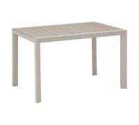 Hespéride Table de jardin Evasion – Effet bois, aluminium époxy, 4 places – Lin/Argile