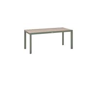 Table de jardin rectangulaire EVASION Lin / Vert laurier 6 places - Aluminium traité époxy Hespéride