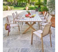 Table de jardin rectangulaire AXIOME Argile / Honey 8 places - Aluminium traité époxy Hespéride