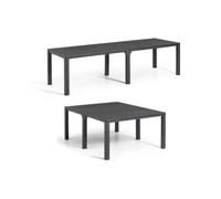 KETER JULIE DOUBLE table de salle à manger - 295 x 90 x 74,5 / 147,5 x 180 x 74,5 - graphite