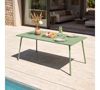 Table de jardin rectangulaire en métal 8 places 180 cm vert cactus - Oviala Palavas