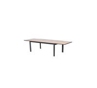 Table De Jardin Rectangulaire Extensible Rallonge Coulissante Alu Evasion Effet Bois Honey Graphite- 10/12 Places - Hespéride Multicolore