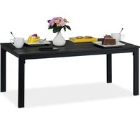 Table de jardin rectangulaire Relaxdays, aspect bois, table à manger, jardin, balcon, terrasse, dimensions : 39 x 98 x 48 cm, table de balcon, noire