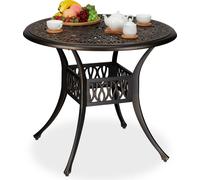 Relaxdays Table de jardin antique av. trou parasol