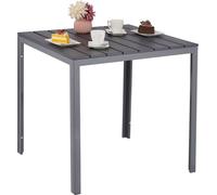 Relaxdays Table de jardin grise aspect bois
