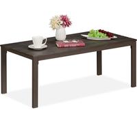 Table de jardin Relaxdays, résistante aux intempéries, convient également pour la terrasse et le balcon, table de salon, dimensions : 39 x 98 x 48 cm, table d'extérieur, marron