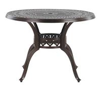 Beliani Table de Jardin Ronde 102 cm en Aluminium Marron Cuivré Salento