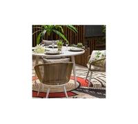 Table de jardin ronde 125 cm en aluminium blanc - vila