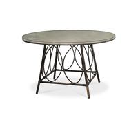 Table Jardin Ushuaia Marron Table Ronde Aluminium Marron Et Textilène - Dcb Groupe - Decochine