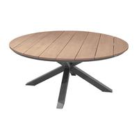 Table de jardin ronde alu acacia oriengo graphite - 8 places - hespéride