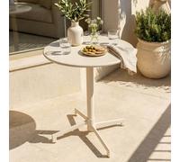 Table de jardin ronde bistrot avec plateau rabattable 70 cm argile - Oviala Palavas