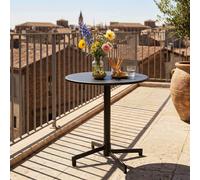 Table de jardin ronde bistrot avec plateau rabattable 70 cm noir - Oviala Palavas