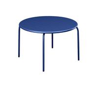 Vente-unique - Table de Jardin Ronde D.130 cm en métal - Bleu Nuit - MIRMANDE de MYLIA