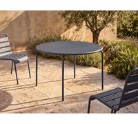 Vente-unique - Table de Jardin Ronde D.130 cm en métal - Gris Anthracite - MIRMANDE de MYLIA