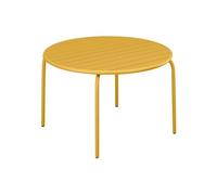 Vente-unique - Table de Jardin Ronde D.130 cm en métal - Jaune Moutarde - MIRMANDE de MYLIA