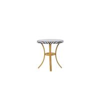 Table de jardin ronde en rotin noir et blanc - BELIANI - RIFREDDO - Aluminium - 4 personnes - Ø 70 cm