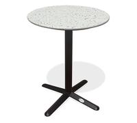 Table de Jardin Ronde en Terrazzo Bistro 60cm Blanc