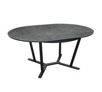 Table de jardin ronde extensible aluminium plateau SPC - Valenza - Ø 125/175 cm - 6/8 personnes