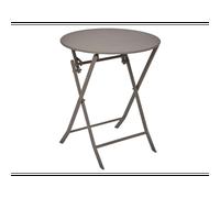 Table de jardin pliante ronde GREENSBORO Café 2 places - Acier traité époxy, Traitement anti-rouille renforcé Hespéride