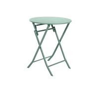 Table de jardin pliante ronde GREENSBORO Vert olive 2 places - Acier traité époxy, Traitement antirouille renforcé Hespéride