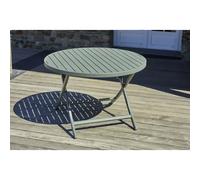 DCB Garden Table de jardin ronde pliante Marius 110 cm Kaki