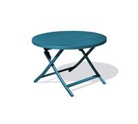 Table de jardin ronde pliante en aluminium - Bleu canard - MARIUS