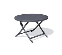 Table de jardin ronde pliante en aluminium - gris anthracite