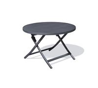 Table de jardin ronde pliante en aluminium - Gris anthracite - MARIUS