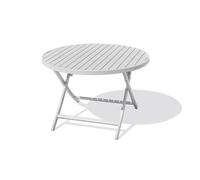 Table de jardin ronde pliante en aluminium - gris clair