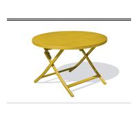 DCB Garden – Table de jardin pliante ronde Marius 110 cm aluminium Jaune moutarde