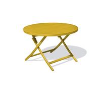 Table de jardin ronde pliante en aluminium - Jaune moutarde - MARIUS