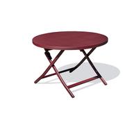 Table de jardin ronde pliante en aluminium - Rouge carmin - MARIUS