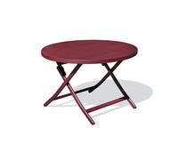 Table de jardin ronde pliante en aluminium - Rouge carmin - MARIUS
