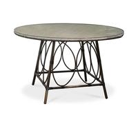Table Jardin Ushuaia Marron Table Ronde Aluminium Marron Et Textilène - Dcb Groupe - Decochine