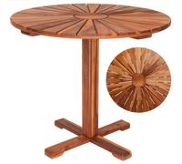 Table de jardin appoint balcon terrasse bar bois d'acacia huilé Ø 70,5cm brun