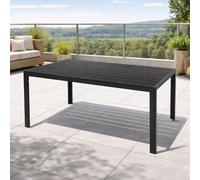 Table de jardin table à manger aluminium anthracite / noir L150xl90xH74cm